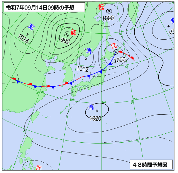 48時間天気予想図