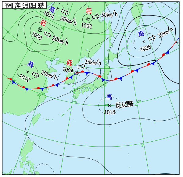 今日の天気予想図