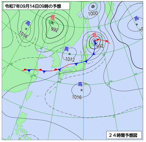 24時間天気予想図
