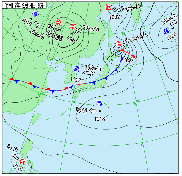 今日の天気予想図