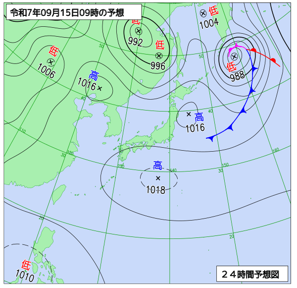 24時間天気予想図