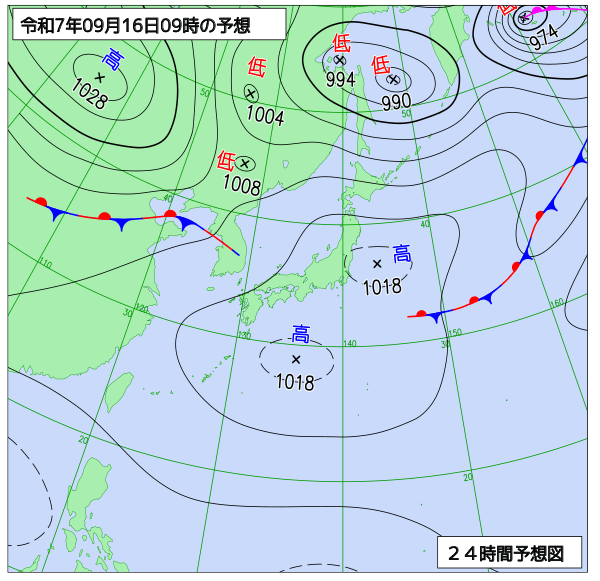 24時間天気予想図
