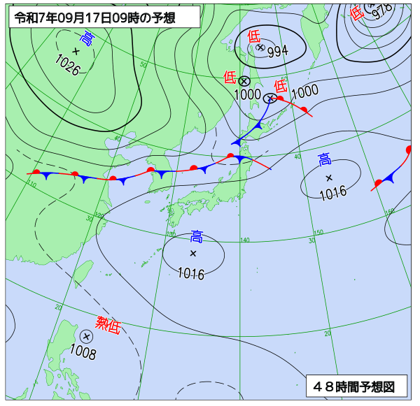 48時間天気予想図