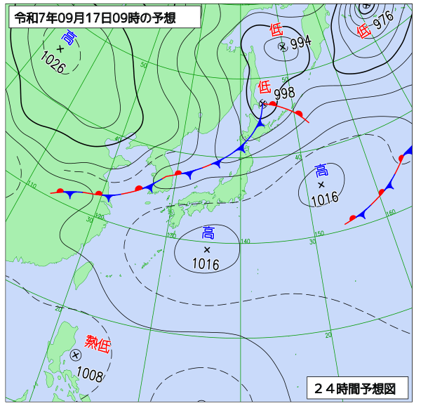 24時間天気予想図