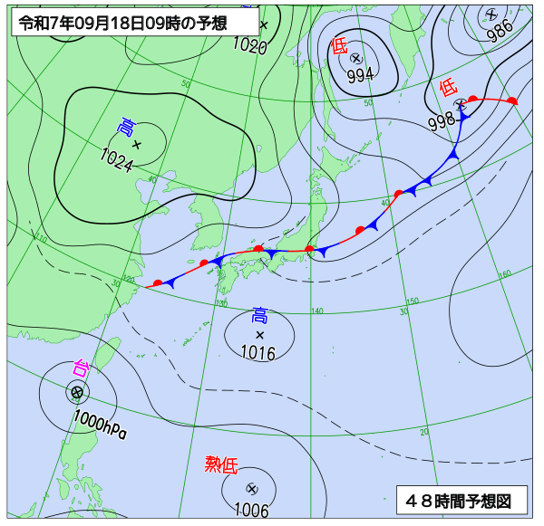 48時間天気予想図