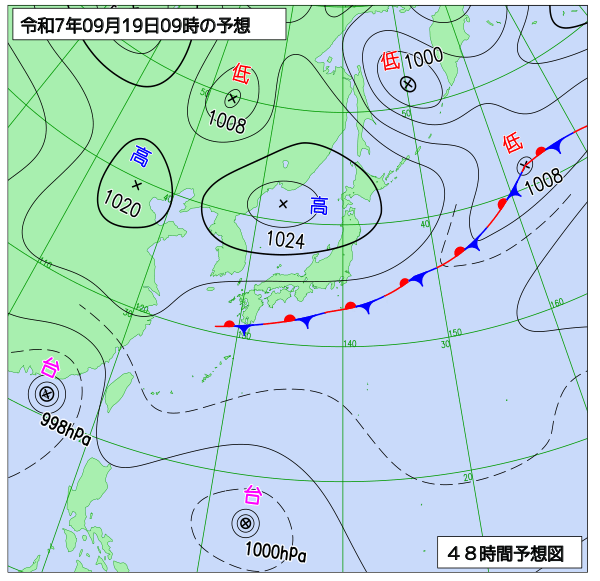 48時間天気予想図