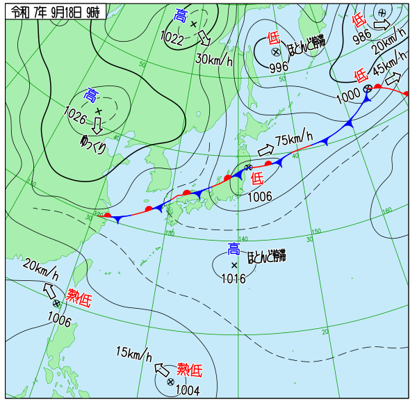 今日の天気予想図
