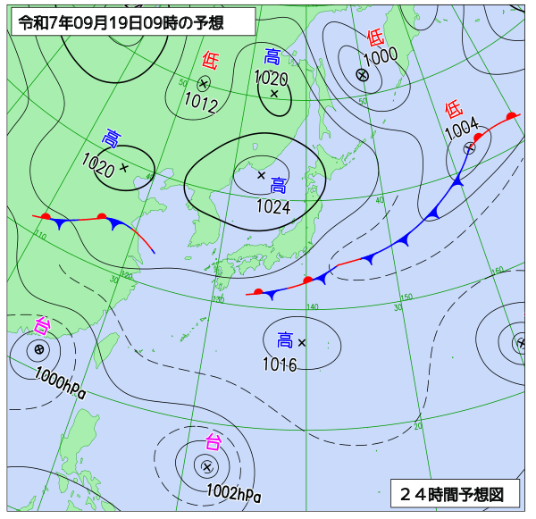 24時間天気予想図
