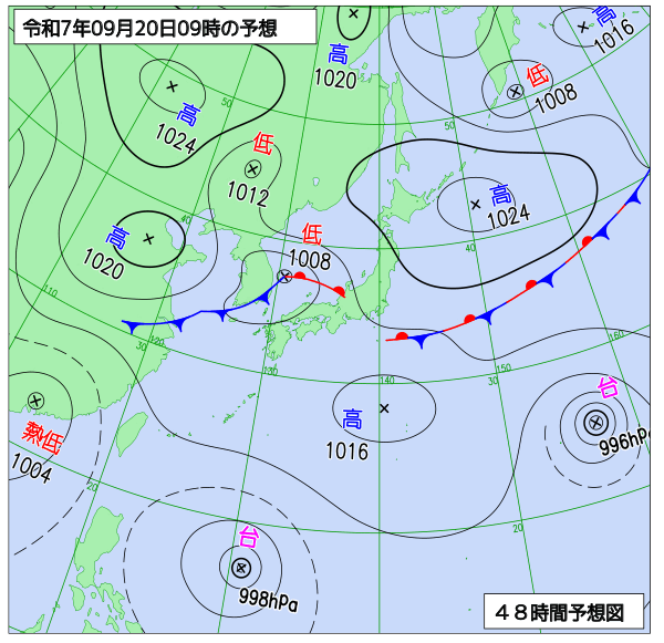 48時間天気予想図