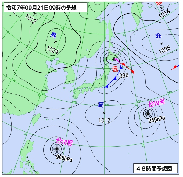 48時間天気予想図