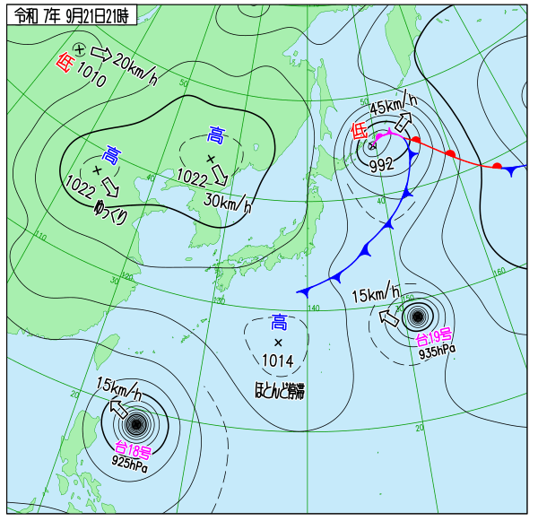 今日の天気予想図
