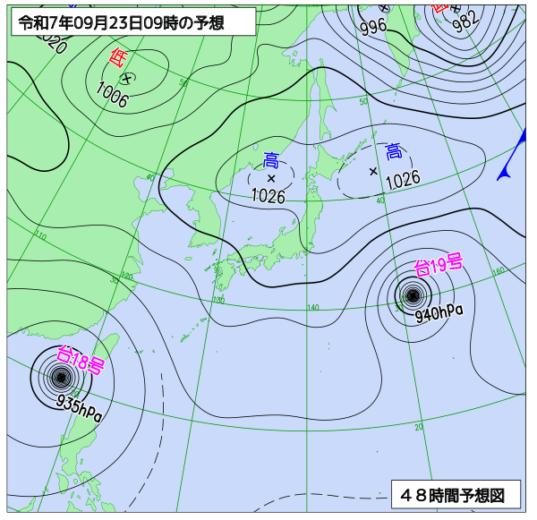 48時間天気予想図