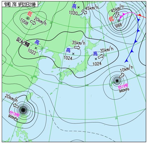 今日の天気予想図