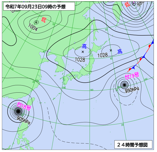 24時間天気予想図