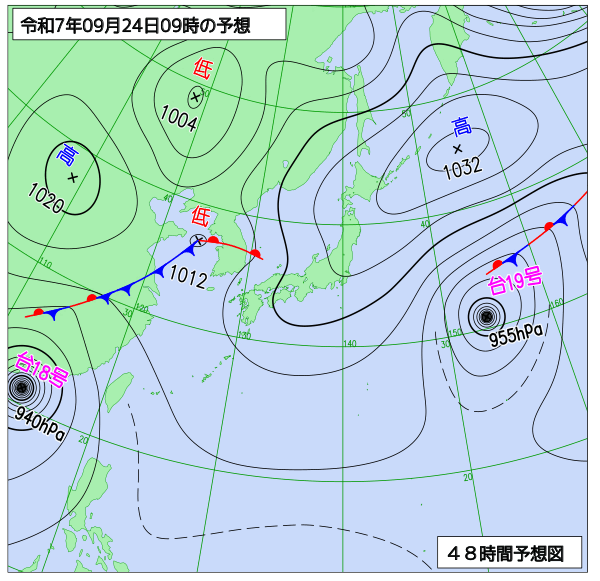 48時間天気予想図
