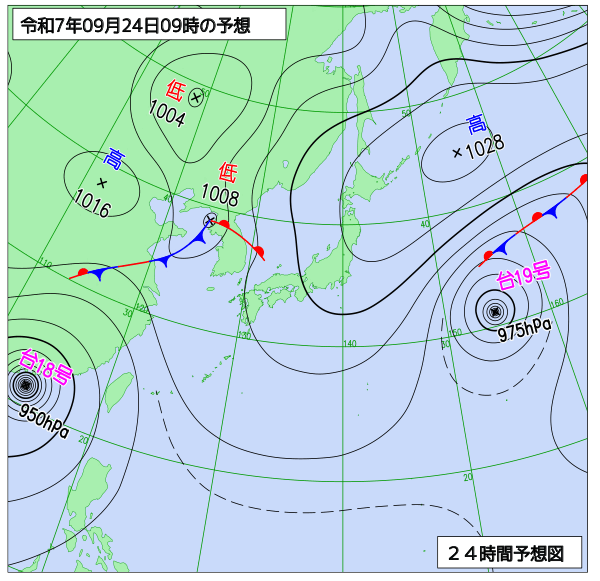 24時間天気予想図