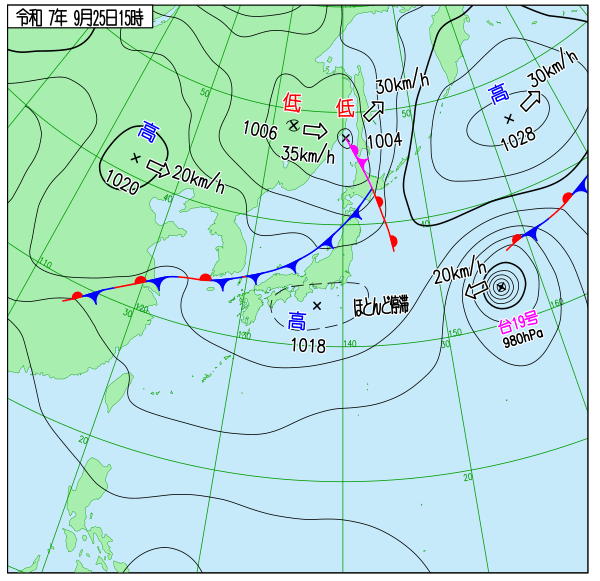 今日の天気予想図