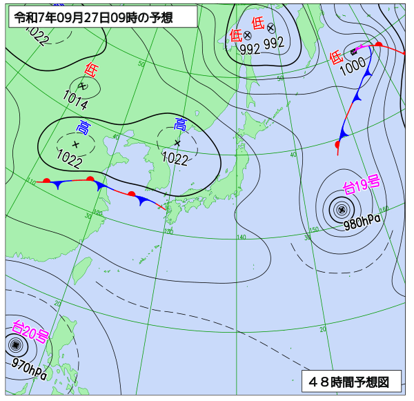 48時間天気予想図