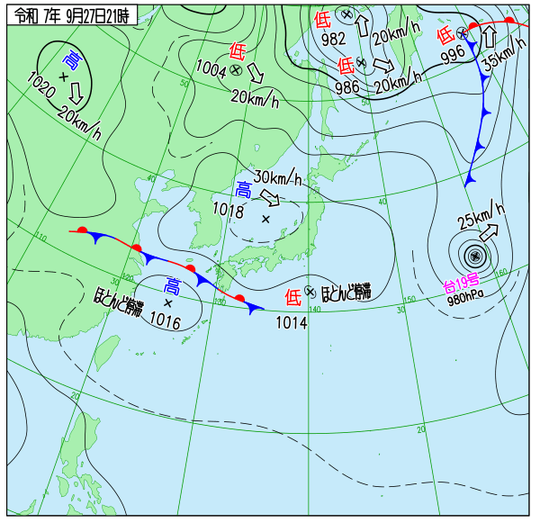 今日の天気予想図