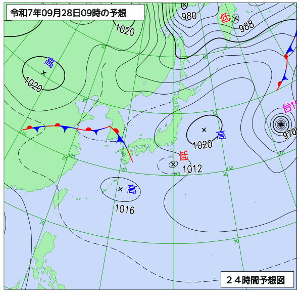 24時間天気予想図