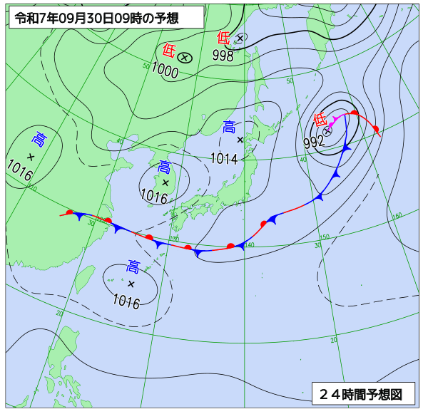 24時間天気予想図