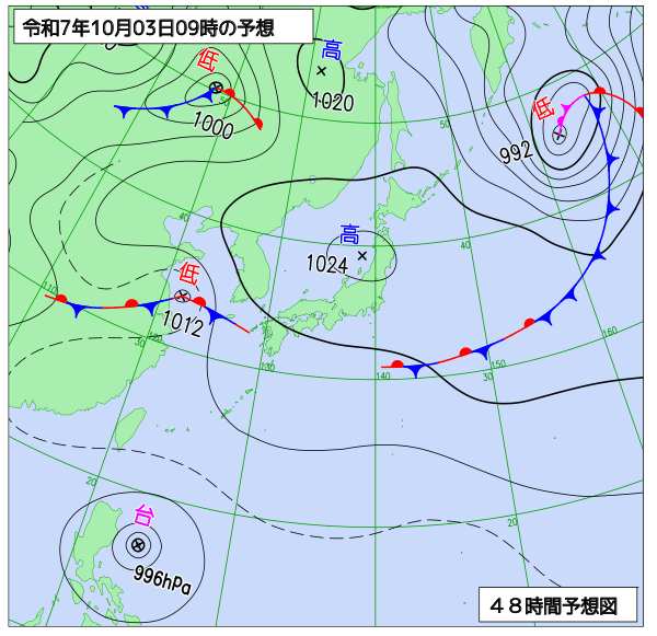 48時間天気予想図