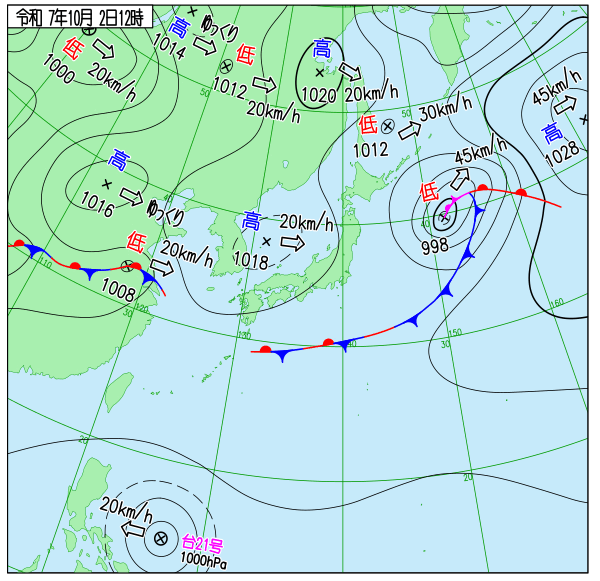 今日の天気予想図
