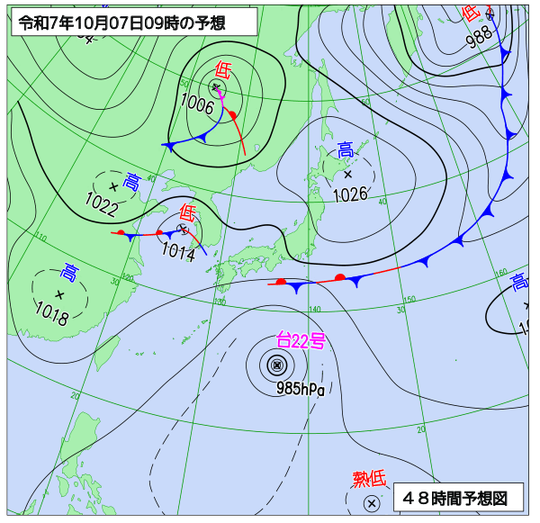 48時間天気予想図