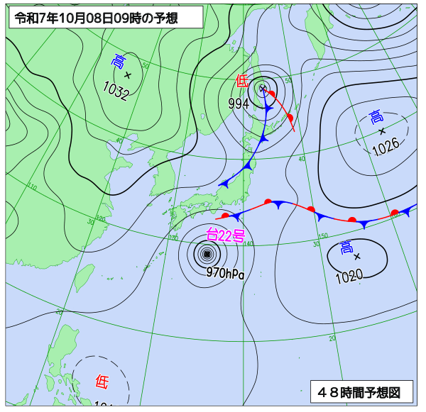 48時間天気予想図