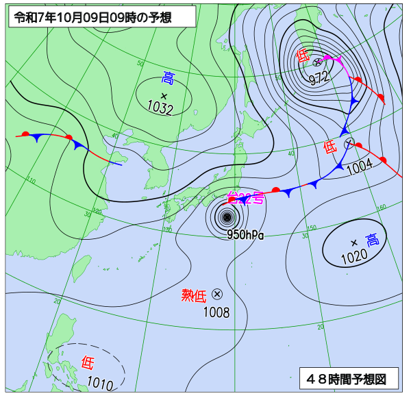 48時間天気予想図