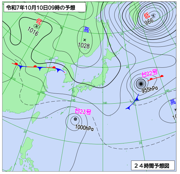 24時間天気予想図