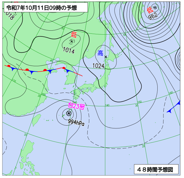 48時間天気予想図
