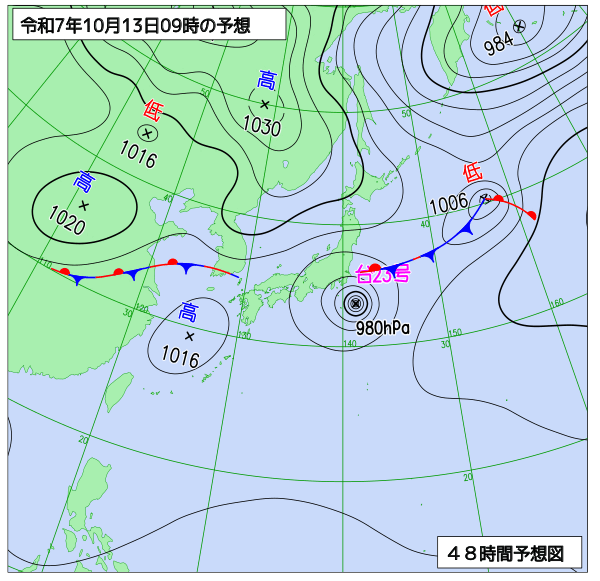 48時間天気予想図