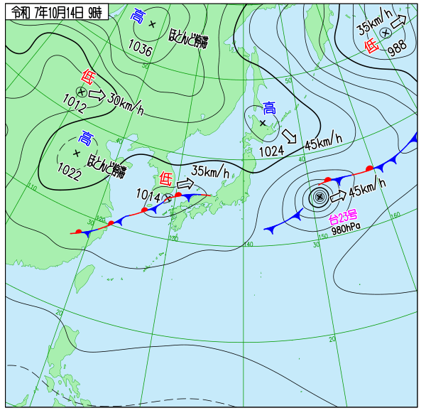 今日の天気予想図