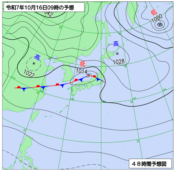 48時間天気予想図