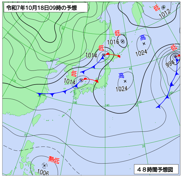 48時間天気予想図