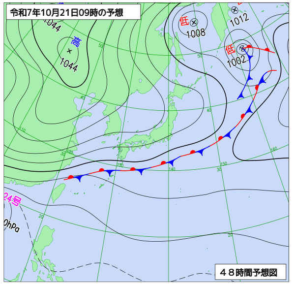 48時間天気予想図