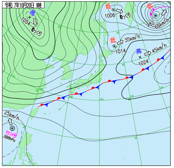 今日の天気予想図