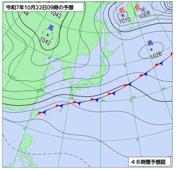 48時間天気予想図