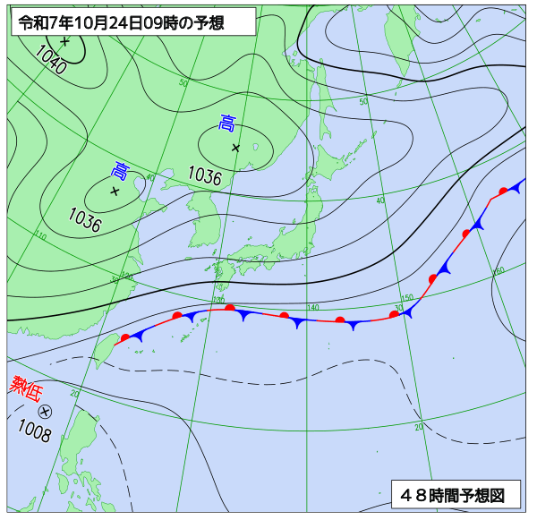 48時間天気予想図