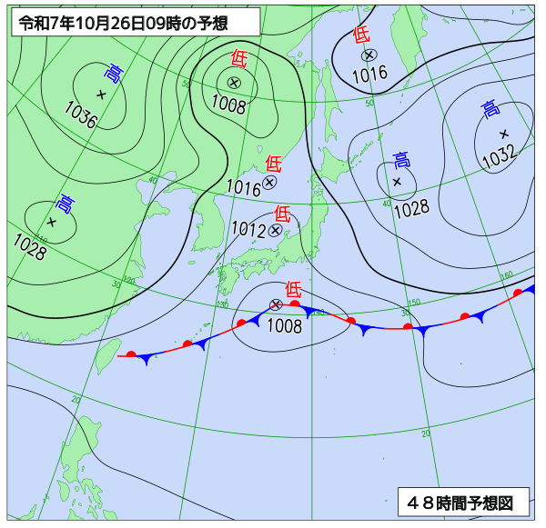 48時間天気予想図