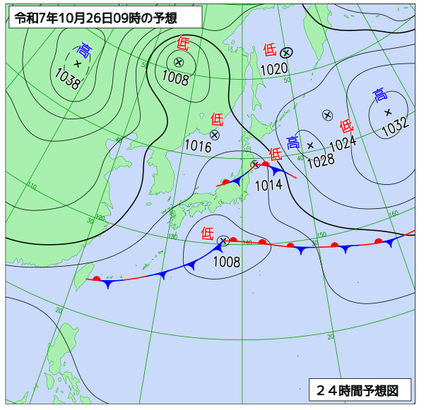 24時間天気予想図