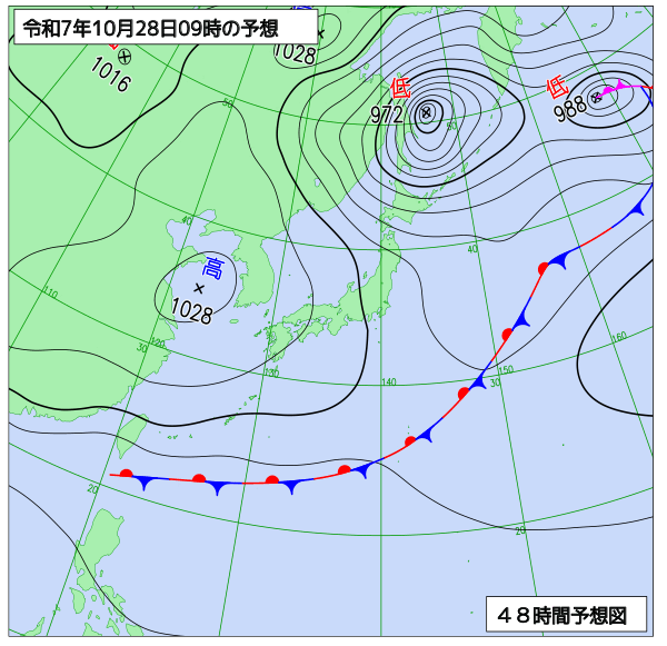 48時間天気予想図