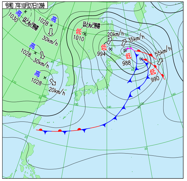 今日の天気予想図