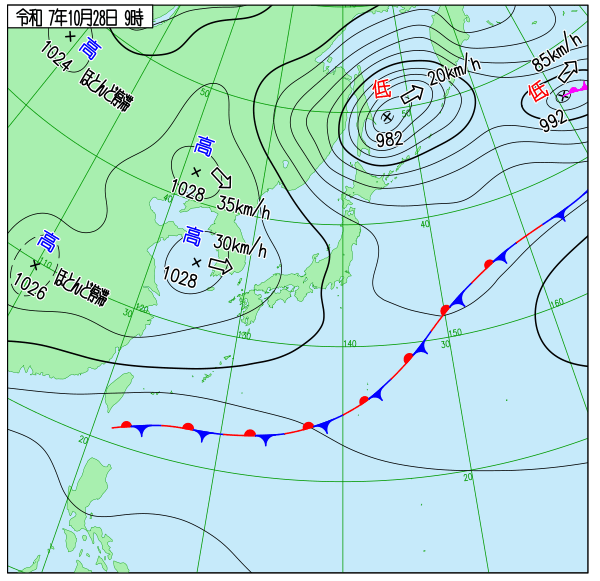 今日の天気予想図