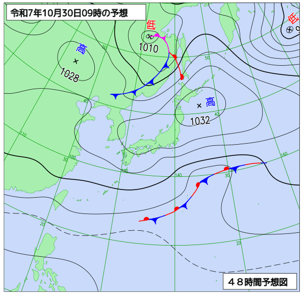 48時間天気予想図