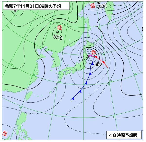 48時間天気予想図