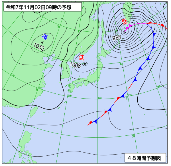 48時間天気予想図