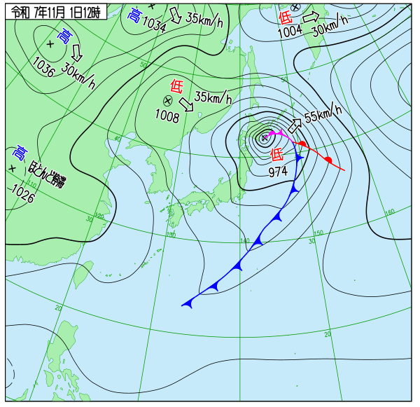 今日の天気予想図