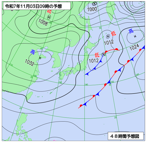 48時間天気予想図